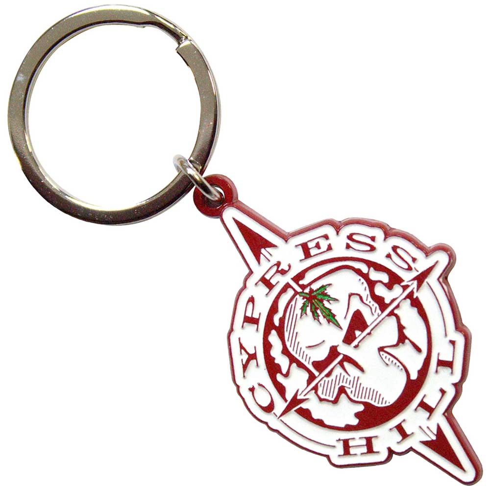 Cypress Hill - Skull Compass Sleutelhanger - Wit/Rood